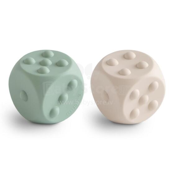 Mushie Dice Press Toy Art.100218 Augstākas kvalitātes - silikona grabulis motorikai (100% dabisks)