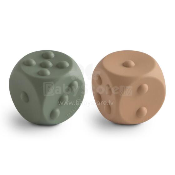 Mushie Dice Press Toy Art.100219 Augstākas kvalitātes - silikona grabulis motorikai (100% dabisks)