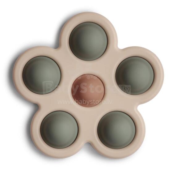 Mushie Flower Press Toy Art.2830475 Silicone rattle (100% natural)