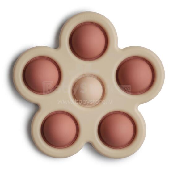 Mushie Flower Press Toy Art.2830477 Silicone rattle (100% natural)