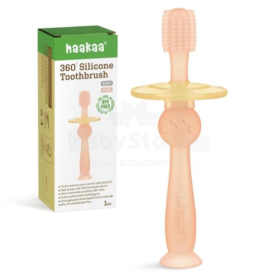 Haakaa 360° Silicone Toothbrush  Art.BHK075-BP первая зубная силиконовая щетка