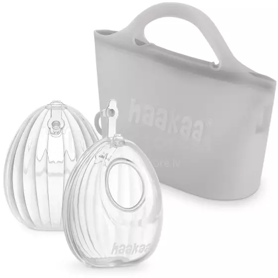 Haakaa Shell Wearable Silicone Breast Pumps Art.MHK185-R Piena savācējuzlikas, silikona +soma,2 gab 120 ml