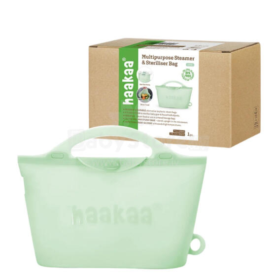 Haakaa Multipurpose Steamer & Steriliser Bag  Art.UTE098-LE Lime daudzfunkcionāls tvaicēšanas un sterilizēšanas maisiņš, 1 gab.  2000 ml