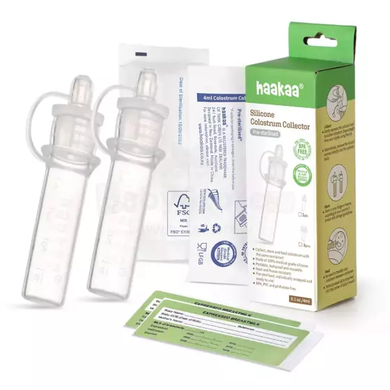 Haakaa Silicone Colostrum Collector  Art.MHK142  Силиконовый контейнер для сбора молозива ,2 шт,4 мл