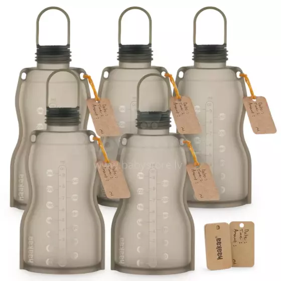 Haakaa Silicone Milk Storage Bag Art.MHK095 Силиконовый контейнер  для  воды, пюре, соков ,5 шт,260мл