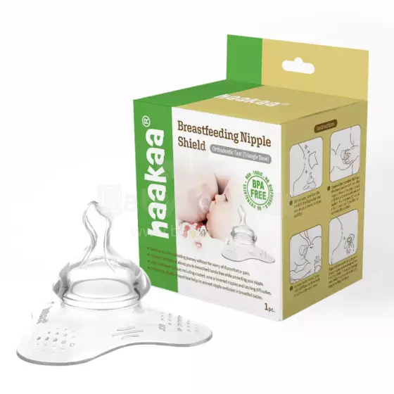 Haakaa  Nipple Shield - Orthodontic Teat (Triangle Base) Art.MHK082 Krūšu uzgalis (2 gab.)