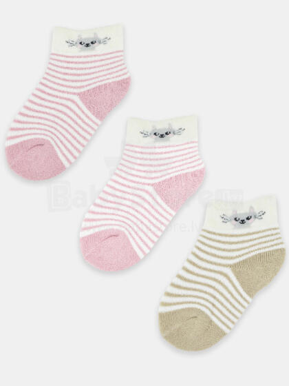 NOVITI SF024-G-01 Girls' Socks with Fluffy Cuff Cat Mix 6-12m