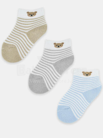 NOVITI SF025-B-01 Boys' Socks with Fluffy Bear Cuff Mix 0-6m