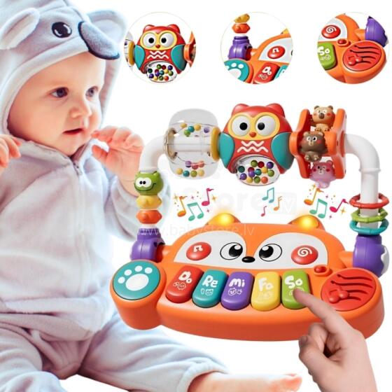 WOOPIE BABY Интерактивное образовательное сенсорное пианино Лиса с LED погремушками