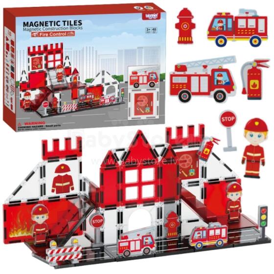 WOOPIE Magnetic 3D Blocks Firefighter Set 48 pcs