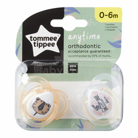 Tommee Tippee soother silicone 2pcs 0-6m Anytime 433649