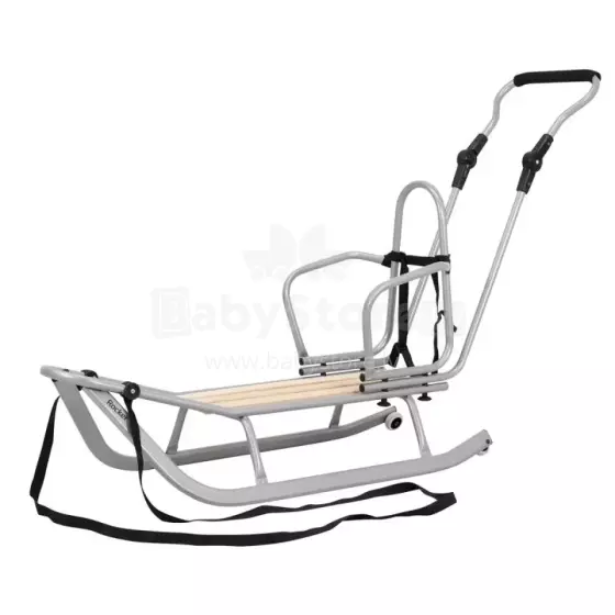 Kunert Sledge Rocker Art.264427 Bērnu kvalitatīvas koka/metāla ragavas no metāla un koka ar muguriņu un ar stumjamo rokturi