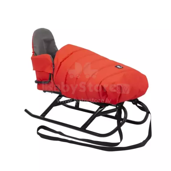 Kunert Sledge Flo  Art.264436 Red Bērnu ragavas ar izturīgo rāmi (bez rokturis) ar siltu guļammaisu