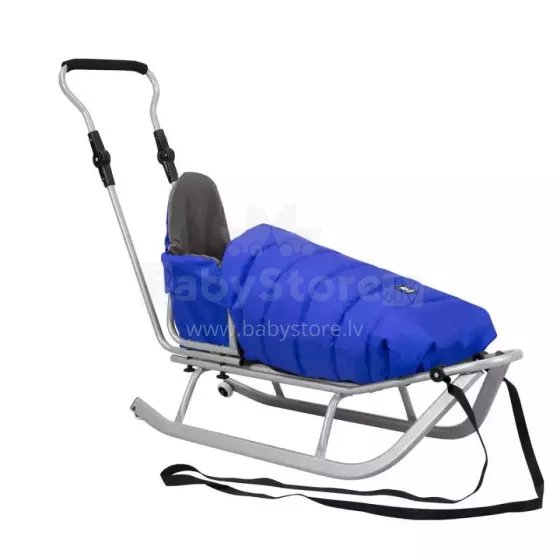 Kunert Sledge Rocker Art.264443 Blue Детские особо выносливые санки со спинкой и ручкой и тёплым спальным мешком