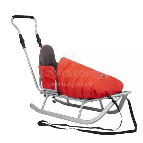 Kunert Sledge Rocker Art.264444 Red Детские особо выносливые санки со спинкой и ручкой и тёплым спальным мешком
