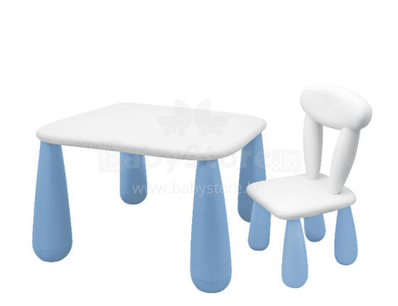 MALTEX SET LUNA Bērnu galds + krēsls balts/zils