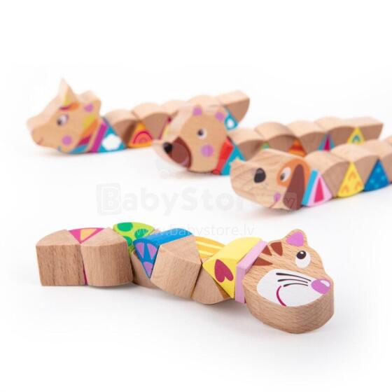 Wooden twisty worm Twisties, choice of 4