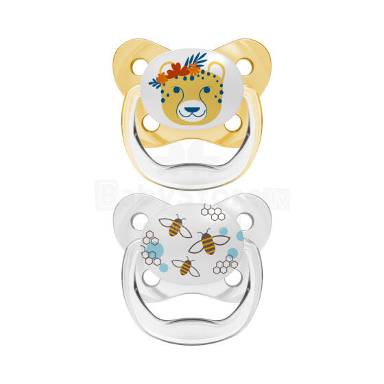 Силиконовая соска DR.BROWN'S PreVent BUTTERFLY, для детей от 6 до 18 месяцев, 2 шт, желтая