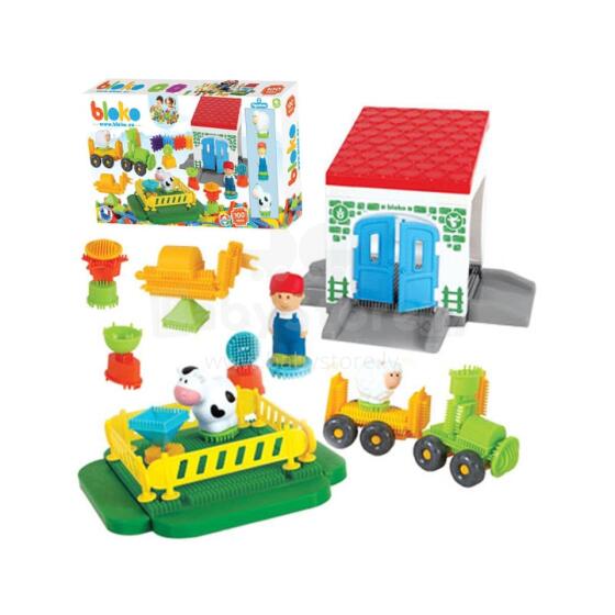 MOCHTOYS Hedgehog Blocks Pin Bricks FARM in a Box 100 pcs + 3 Figures