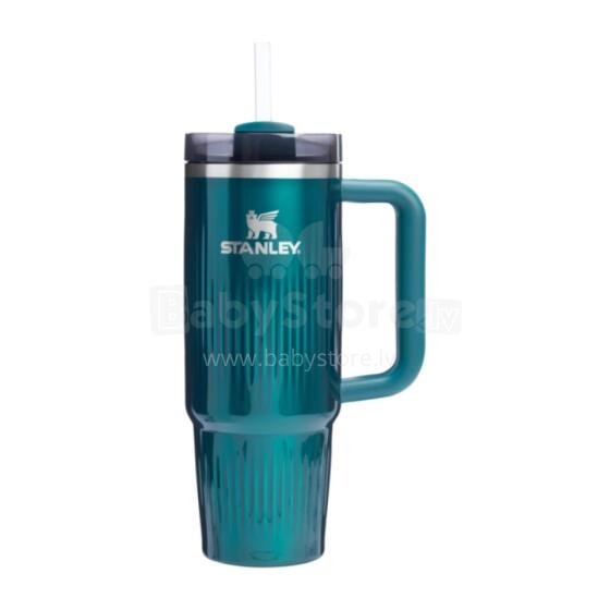 Thermos mug with straw The Quencher H2.0 Fluted Tumbler 1.18L glossy teal