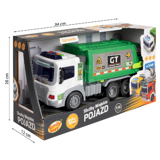 SMILY PLAY SP85162 Municipal Services Vehicle Garbage Truck