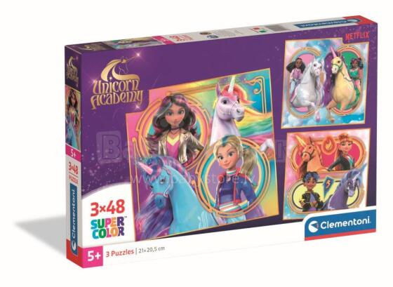 CLEMENTONI CHILDREN PUZZLE Unicorn Academy, 3x48 pcs,, 25325