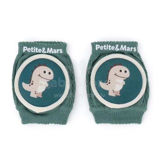 PETITE&MARS 522817 Elastīgas rāpošanas ceļgalu spilventiņi, seko Misty Green 6 m+