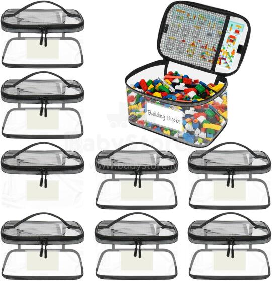 Storage Bag Toy  Art.265277 Сумка для игрушек-oрганайзер с этикеткой , отделениями на молнии и сеткой.,8шт