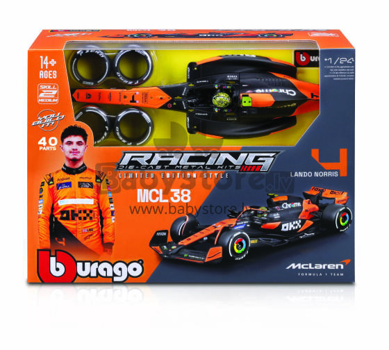 BBURAGO 1:24 assembly auto model F1 McLaren MCL38, 18-28511
