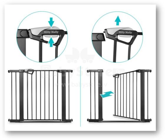 MILLY MALLY 6577 Safety Gate - Stair Barrier with Guardy 104 Black Extension