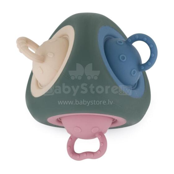 PETITE&MARS 584817 Silicone Sensory Toy Pop Triangle Misty Green 6 m+