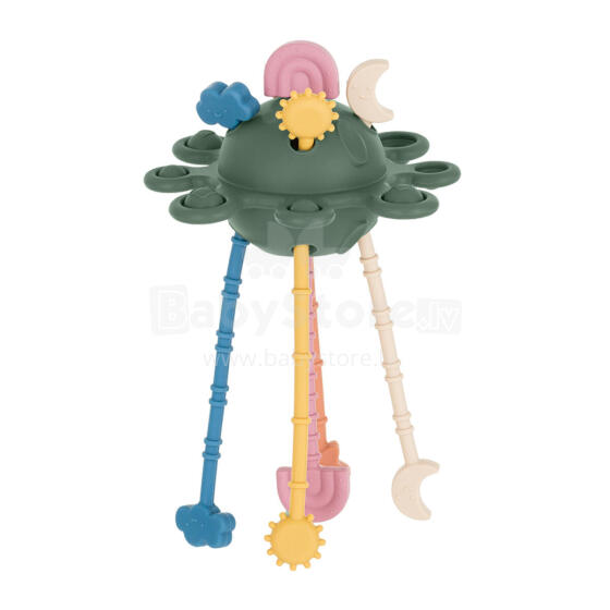 PETITE&MARS 601817 Silicone Sensory Toy Crazy Planet Misty Green 10 m+