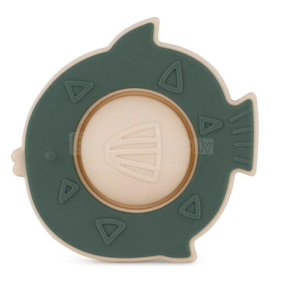 PETITE&MARS 612817 Silicone Pop-Up Toy Fish Fiona Misty Green 6 m+
