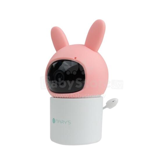 MARY'S MW61444 Rotating Electronic Nanny Camera Rabbit Pink WIFI TUYA