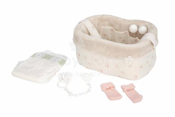 Arias accessory set, white with pink flowers