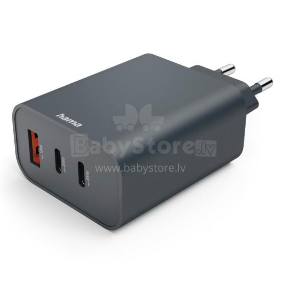 Hama 08644500 65W PD Wall Charger 2x USB-C USB-A Fast Charging ECOSENTIAL