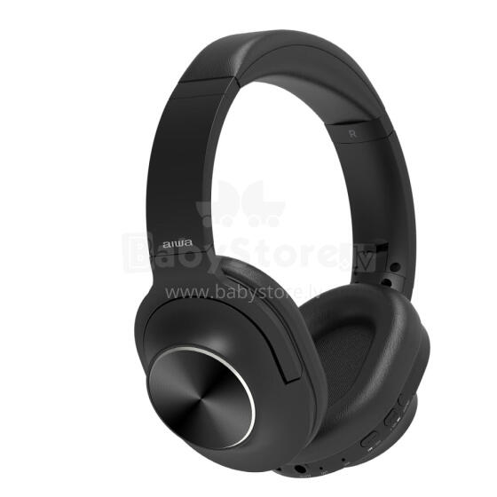 AIWA On-Ear bezvadu austiņas, melnas