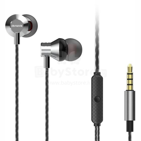 AIWA In-Ear stereo austiņas ar mikrofonu, pelēkas