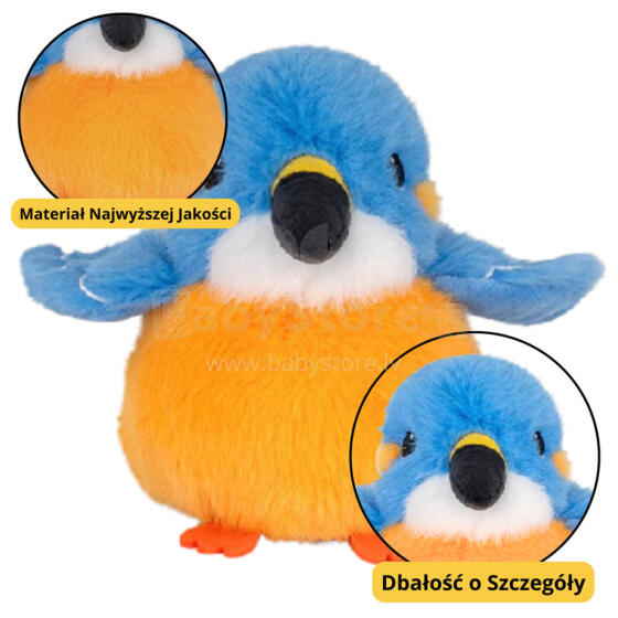 Plush Mascot Cuddly Toy Bird Blue Orange 12cm