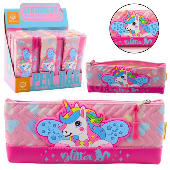 Pencil Case School Kit with Unicorn Pink 20 x 8.5cm