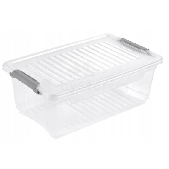 Kaste ar vāku clipbox Leonie 28,5x18,5x10,5cm 3,7L caurspīdīga 