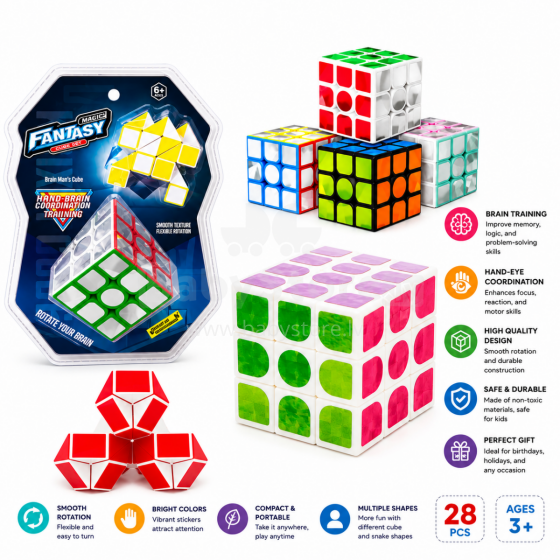 I-Toys Magic Cube Art.267087 Magic Cube un Snake Puzzle komplekts