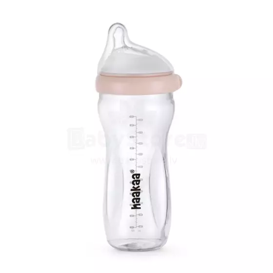Haakaa Glass Baby Bottle Art.BHK140-P Стеклянная детская бутылочка для кормления 300 мл.
