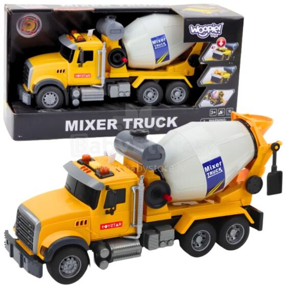 WOOPIE Concrete Mixer Truck Rotating Drum Lights Sounds Yellow
