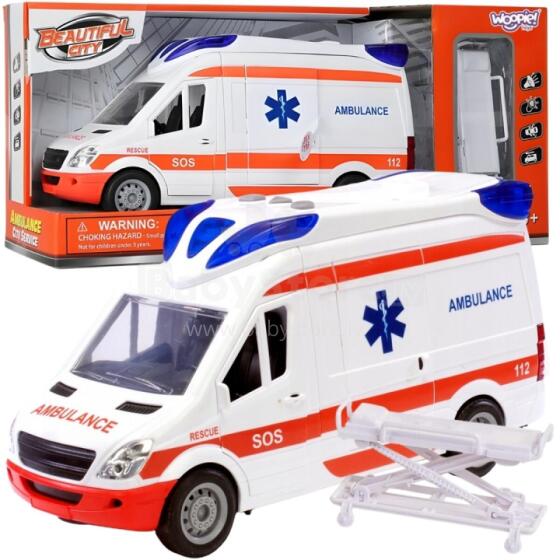 WOOPIE Emergency Ambulance with Stretcher Set + Sound and Light Signals
