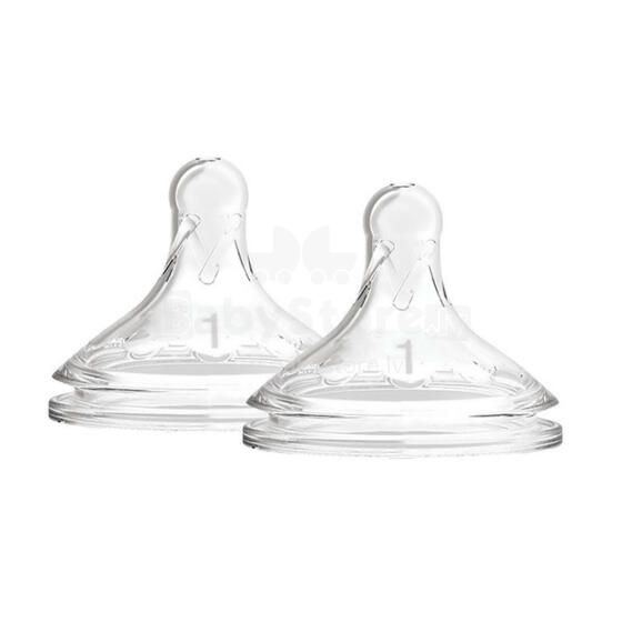 WN 1201 Level 1 Wide-Neck Silicone Options+ Nipple, 2-Pack