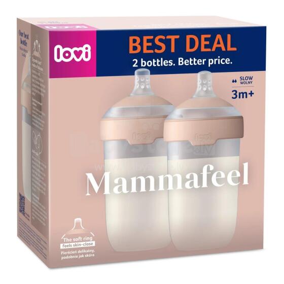 LOVI feeding bottle MAMMAFEEL, 2x250 ml., 0596