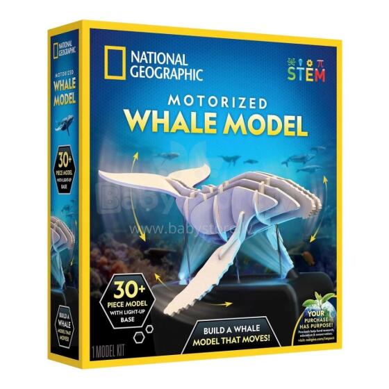 NATIONAL GEOGRAPHIC interactive 3D puzzle Motorized Whale Model, RTMPZWHALE