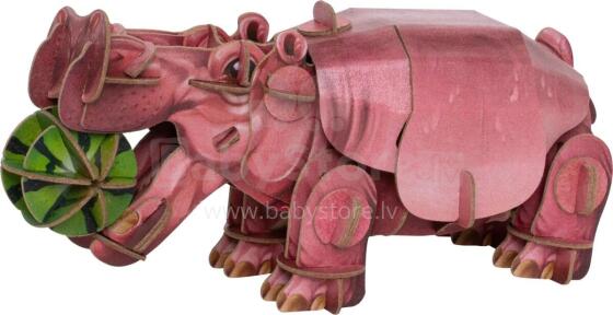 MAKEBUG 3D Paper puzzle hippo, MB-D-0019