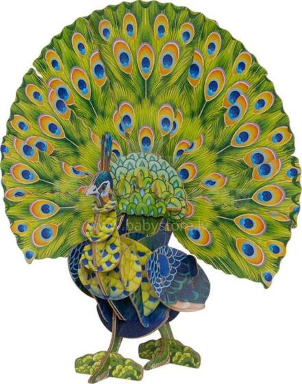 MAKEBUG 3D Paper puzzle green peafowl, MB-D-0016
